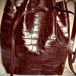 Mansur Gravriel Mini Croc Bucket Bag